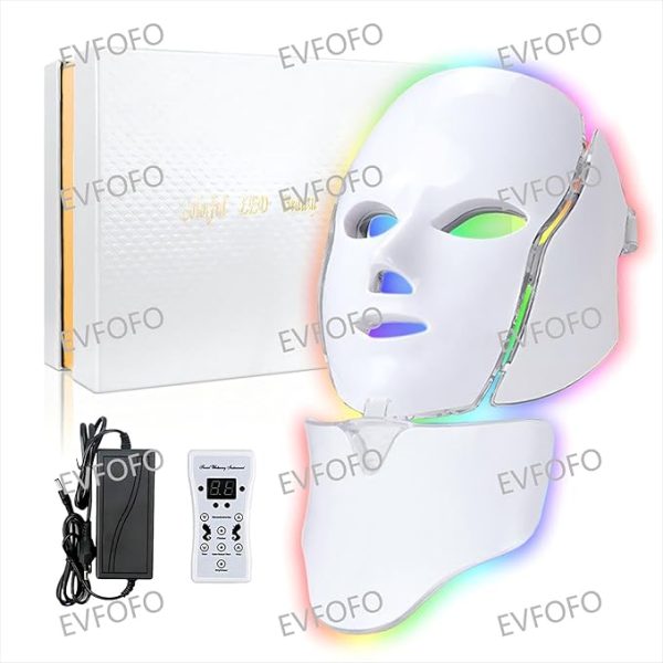 White LED Face Mask for Red Light Therapy — At-Home Facial Treatment