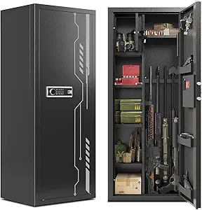 KAER 8-12 Gun Safe – Multi-Function Electronic Gun Cabinet for Rifles and Pistols