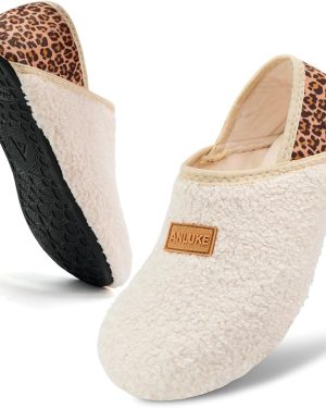 ANLUKE Unisex Slipper Socks – Soft, Fuzzy House Shoes with Rubber Sole | Lightweight, Non-Slip, Slip-On for Indoor & Outdoor Use