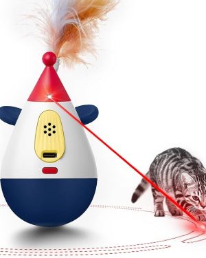 Automatic Interactive Cat Laser Toy with Random Trajectories — USB Rechargeable Wobble Toy Featuring Three Random Play Modes