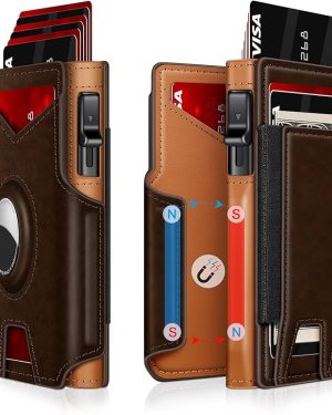 Men’s Airtag Wallet – Minimalist Slim Smart Card Holder