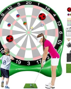 Giant Inflatable Soccer Dart Board – 6ft Kick Darts Game with Pump & Accessories | Fun Indoor & Outdoor Yard Game for Kids, Adults & Families – Perfect for Parties, Carnivals, and Events