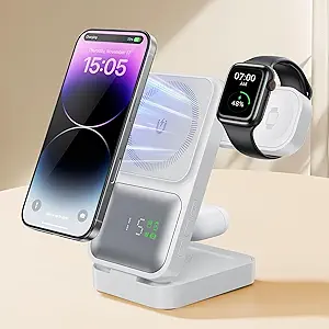 GUSGU MagTime 3-in-1 Foldable Wireless Charging Station – White