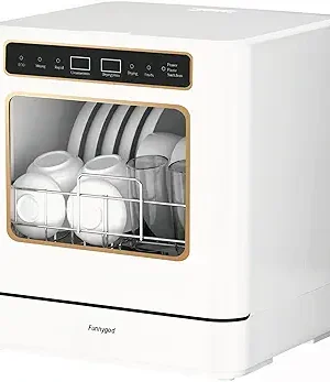 Portable Countertop Dishwasher – Compact, Automatic Cleaning Appliance with 4 Wash Modes, Drying & Disinfection Function, Auto Water Intake, and Faucet Connection