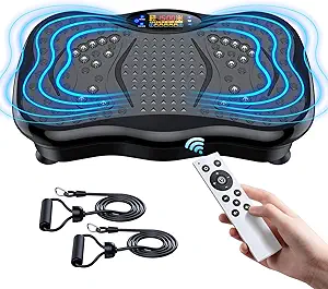 Vibration Plate Exercise Machine – Lymphatic Drainage & Muscle Recovery Platform for Weight Loss, Adjustable Speeds, Bluetooth & Remote Control, Supports up to 330 lbs