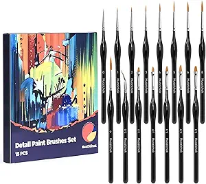 15-Piece Detail Paint Brush Set – Miniature Fine Detailing Brushes for Model Painting, Acrylic, Oil, Watercolor, and Face Art