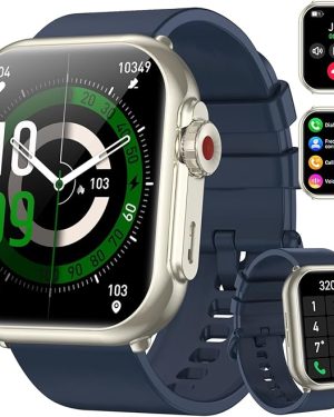 K62 Smart Watch (Blue) – 1.85" HD Display, Bluetooth Calling, 110+ Sports Modes for Men & Women