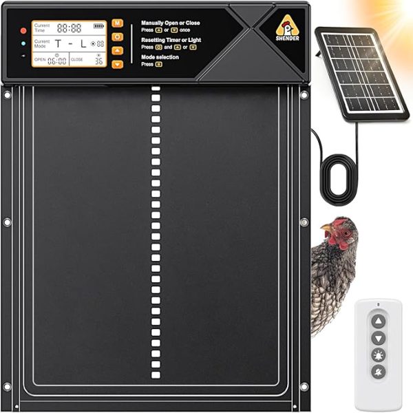 Solar-Powered Automatic Chicken Coop Door – Aluminum Alloy with 4 Operation Modes