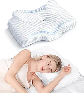 Osteo Cervical Pillow for Neck Pain Relief – Hollow Memory Foam Design, Odor-Free, with Cooling Cover. Adjustable Orthopedic Pillow for Side and Back Sleepers, Providing Optimal Support for a Restful Night’s Sleep.