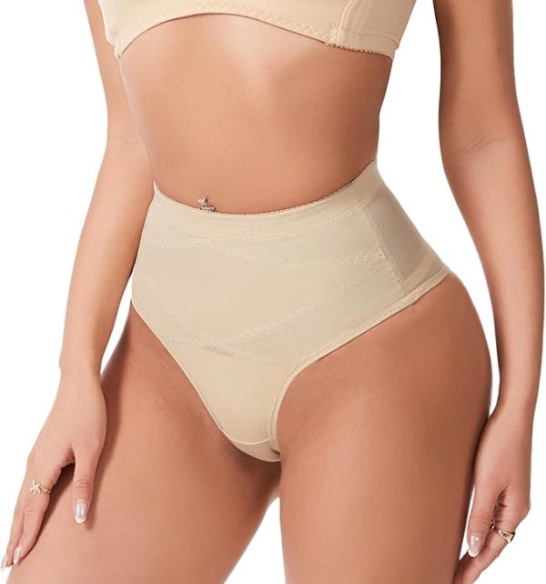 Low-Rise Seamless Tummy Control Thong Shapewear for Women – Body Shaper Girdle with Compression Panties