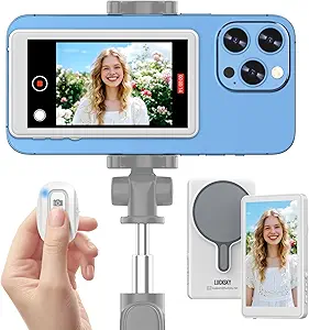 Selfie Monitor & Vlog Screen for iPhone & Android – 4K 30fps Video Recording