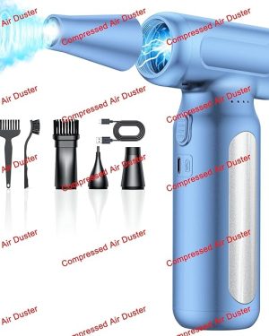 Electric Compressed Air Duster – Ultra High-Speed 33,000 RPM Rechargeable Cordless Air Blower, Mini Turbo Jet for Cleaning Computers, Cars, Keyboards, and Outdoor Areas. A Powerful, Eco-Friendly Alternative to Canned Air.