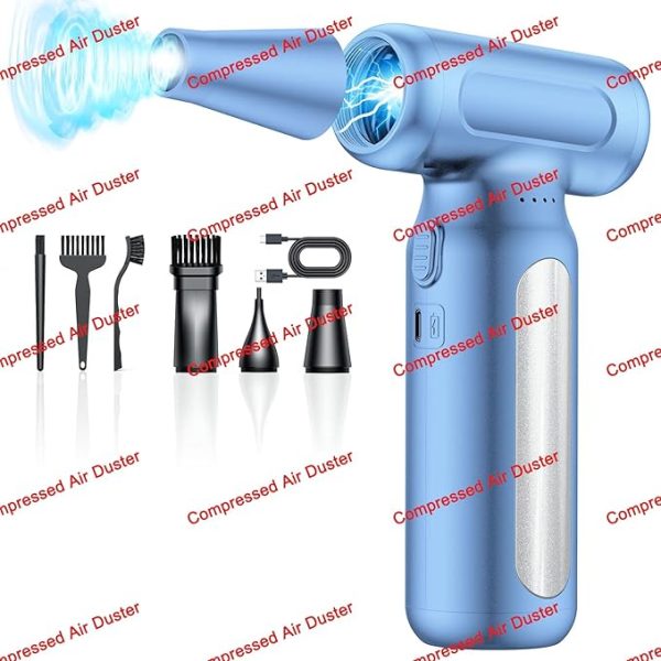 Electric Compressed Air Duster – Ultra High-Speed 33,000 RPM Rechargeable Cordless Air Blower, Mini Turbo Jet for Cleaning Computers, Cars, Keyboards, and Outdoor Areas. A Powerful, Eco-Friendly Alternative to Canned Air.