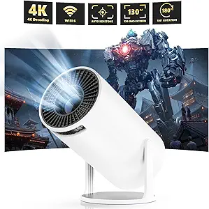 Portable Mini Projector with WiFi & Bluetooth – Smart Android Home Theater for Outdoor Movies, Gaming & Presentations. Compatible with Smartphones, HDMI, USB, AV, Fire TV Stick, PS5, and More.