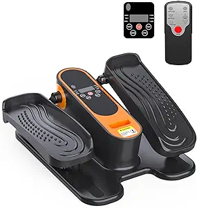 2025 Portable Under-Desk Elliptical Machine – Mini Seated Pedal Exerciser for Seniors, 12 Adjustable Speeds, Remote Control, Quiet & Compact Design for Home or Office (Orange)