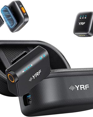 YRF 2TX + 1RX Wireless Lavalier Microphone Set with Charging Case – Intelligent Noise Cancellation, 32-bit Float Internal Recording, Long Range – Compatible with iPhone, Android, and Cameras