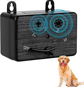 Anti-Barking Device – 50ft Ultrasonic Dog Bark Control, 4-Mode Bark Silencer for Indoor & Outdoor Use, Waterproof Neighbor Dog Deterrent
