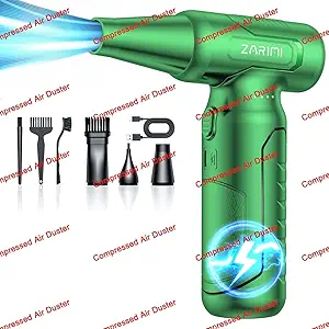 Electric Air Duster – Rechargeable Mini Turbo Jet Fan with 33,000 RPM High-Speed Compressed Air Blower Gun, Cordless and Powerful for Cleaning Keyboards, PCs, Cars, Homes, and Outdoor Dust – Eco-Friendly Alternative to Compressed Air Cans