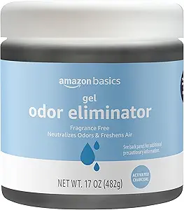 Amazon Basics Gel Odor Eliminator – Activated Charcoal, Fragrance-Free, 17 oz, Single Pack
