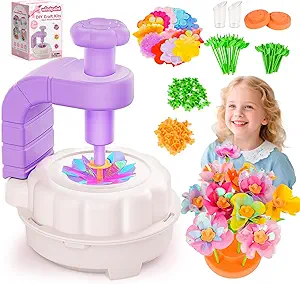 Windpaint DIY Craft Kits for Girls Ages 3-10 — Fabric Flower Bouquets, Educational Preschool Toys, Perfect Birthday & Christmas Gifts (Purple)