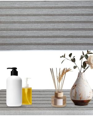 Set of 2 Diatomite Absorbent Rectangle Coasters – Quick-Drying Stone Trays with Grooved Design for Soap, Plants, Toiletries & More – Keeps Bathroom and Kitchen Counters Dry and Organized