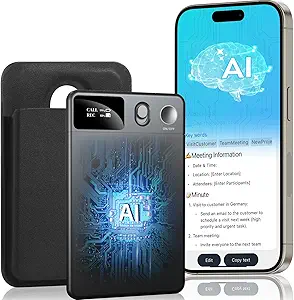 AI Voice Recorder with HD LED Display – Powered by GPT-4.0 for Smart Transcription & Translation. Portable Audio Recorder with App-Based Editing and File Management. Includes 400 Free Minutes of AI Transcription per Month.