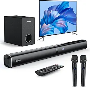 Karaoke Soundbar with Wireless Subwoofer for TV – Home Theater Surround Sound System