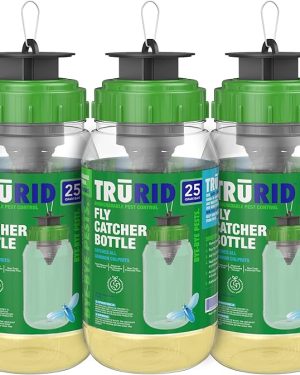Reusable Outdoor Hanging Fly Traps (3-Pack) – Natural, Non-Toxic Fly Catcher for House Flies & Horse Flies – Just Add Water – Ideal for Gardens, Backyards & Barns