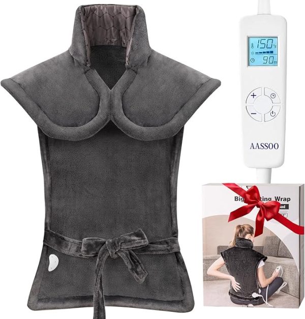 Graphene-Infused Electric Heating Pad for Back, Neck, and Shoulders – Weighted Design for Effective Pain Relief – Ideal Birthday Gift for Women, Men, and Dads – Large 24" x 37" Size – ETL Certified