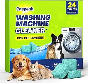 Deep-Clean Washing Machine Cleaner Tablets – Eliminates Odors & Pet Hair – Works with HE, Top-Load, and Front-Load Washers – Septic-Safe – 24 Tablets (1-Year Supply)