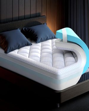 Mega Support Dual-Layer Queen Mattress Topper — 2.5" Pillow-Top Memory Foam with 2.5" Cooling Gel-Infused Memory Foam Pad for Pain Relief