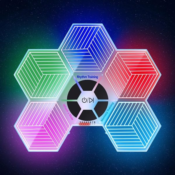 Light-Up Memory Game Handheld Electronic Toy with Lights and Sound Effects – Smart Multi-Function Desktop Metronome and Puzzle Memory Rhythm Training Board for Kids Ages 3 and Up
