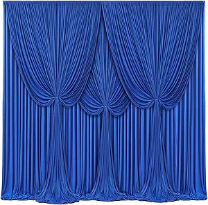 4 Panels Royal Blue Backdrop Curtains – 20ft(W) x 12ft(H), Wrinkle-Free Drapes for Weddings, Parties, Baby Showers, Photography, Stage & Reception Decorations