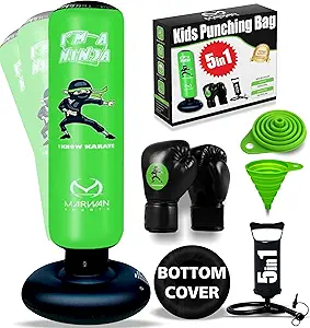 Durable Inflatable Kids Punching Bag – Bounce-Back Martial Arts Training for Boys and Girls