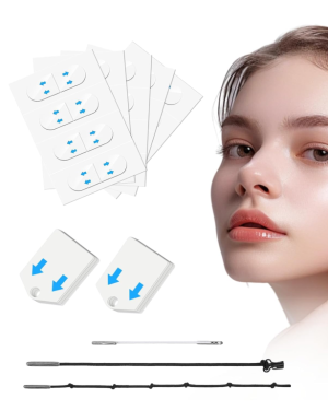 163PCS Upgraded Invisible Neck and Face Lifting Tape – V-Shaped Instant Lift Strips for Sagging Skin, Double Chin, Wrinkles, and Eye Area (15 Sets)