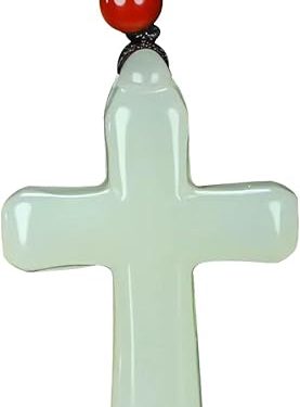 Hand-Carved Jade Cross Necklace – Natural Jade, Unique Religious Symbol, Exquisite Craftsmanship