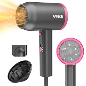 ANIEKIN 1875W Hair Dryer – Fast-Drying Lightweight Blow Dryer with Diffuser & Concentrator, Compact Design for Women & Men