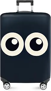 ANNA QUEEN Navy Blue Cartoon Eyes Luggage Cover – Funny, Stretchable & Washable Suitcase Protector for 28–30 Inch Luggage | Cute, Durable & Easy-to-Spot Travel Cover
