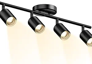 Lavendex 4-Light LED Track Lighting Kit – Black Ceiling Spotlights