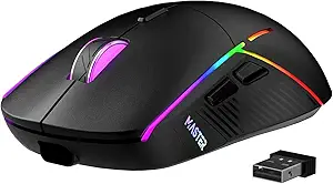 FFJ Wireless Gaming Mouse – 24,000 DPI, Tri-Mode Connectivity (2.4G/USB-C/Bluetooth 5.3), RGB Programmable, 75-Hour Battery Life, Rechargeable, Compatible with PC, Mac, and Xbox – Black