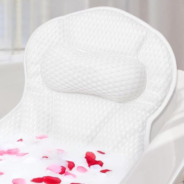 SZXYX Luxury Bathtub Pillow – Head & Neck Support with 6 Strong Suction Cups | Spa-Style Bath Accessory for Ultimate Relaxation