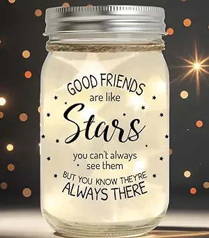 Starlight Mason Jar Night Light – Unique Friendship Gift for Women, Best Friend, BFF, Sister, or Bestie – Thoughtful Birthday Gift Idea