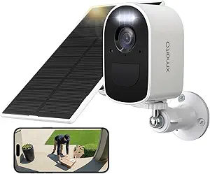 xmartO 4MP QHD Wireless Solar Security Camera with WiFi 6, Dual-Band, Indoor/Outdoor