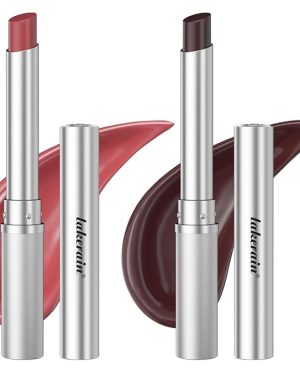 Honey Lip Balm Tinted Lipstick – Sheer, Lightweight Lip Stain with Moisturizing Cherry Tint, Suitable for All Skin Tones – Pack of Black & Pink