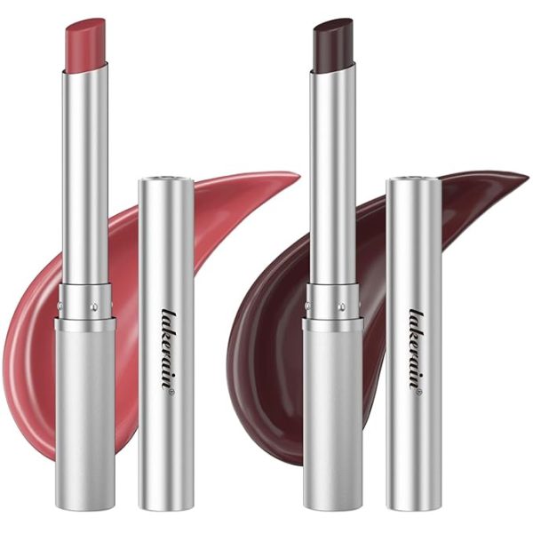 Honey Lip Balm Tinted Lipstick – Sheer, Lightweight Lip Stain with Moisturizing Cherry Tint, Suitable for All Skin Tones – Pack of Black & Pink