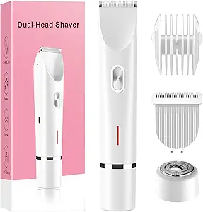 Electric Bikini & Body Trimmer for Women – Dual-Head, Waterproof, Painless Hair Shaver
