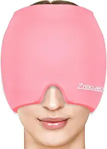 ZNÖCUETÖD Migraine Relief Ice Cap – Full-Head Cooling Gel Beanie for Headaches, Sinus, Stress, and Tension Relief – Hot & Cold Therapy for Women