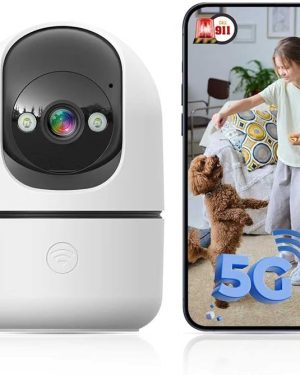 5G & 2.4G WiFi Indoor Security Camera – 360° Pan/Tilt with AI Motion Detection