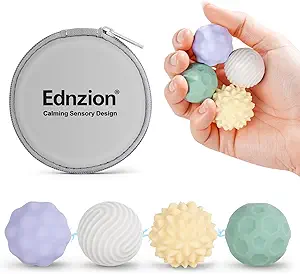 Fidget Toys for Adults – 4-Pack Magnetic Silicone Stress Balls for Anxiety, Focus, & ADHD Relief | Textured Sensory Desk Gadgets | Perfect Stocking Stuffers or Relaxing Gifts for Women, Teens & Girls