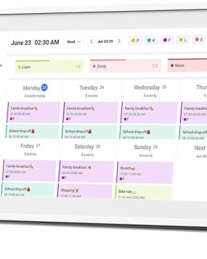 Mezed 10.1" Smart Digital Calendar – HD Touchscreen Home Interactive Planner with Meal & Duty Scheduler, Built-in Digital Photo Frame (White)